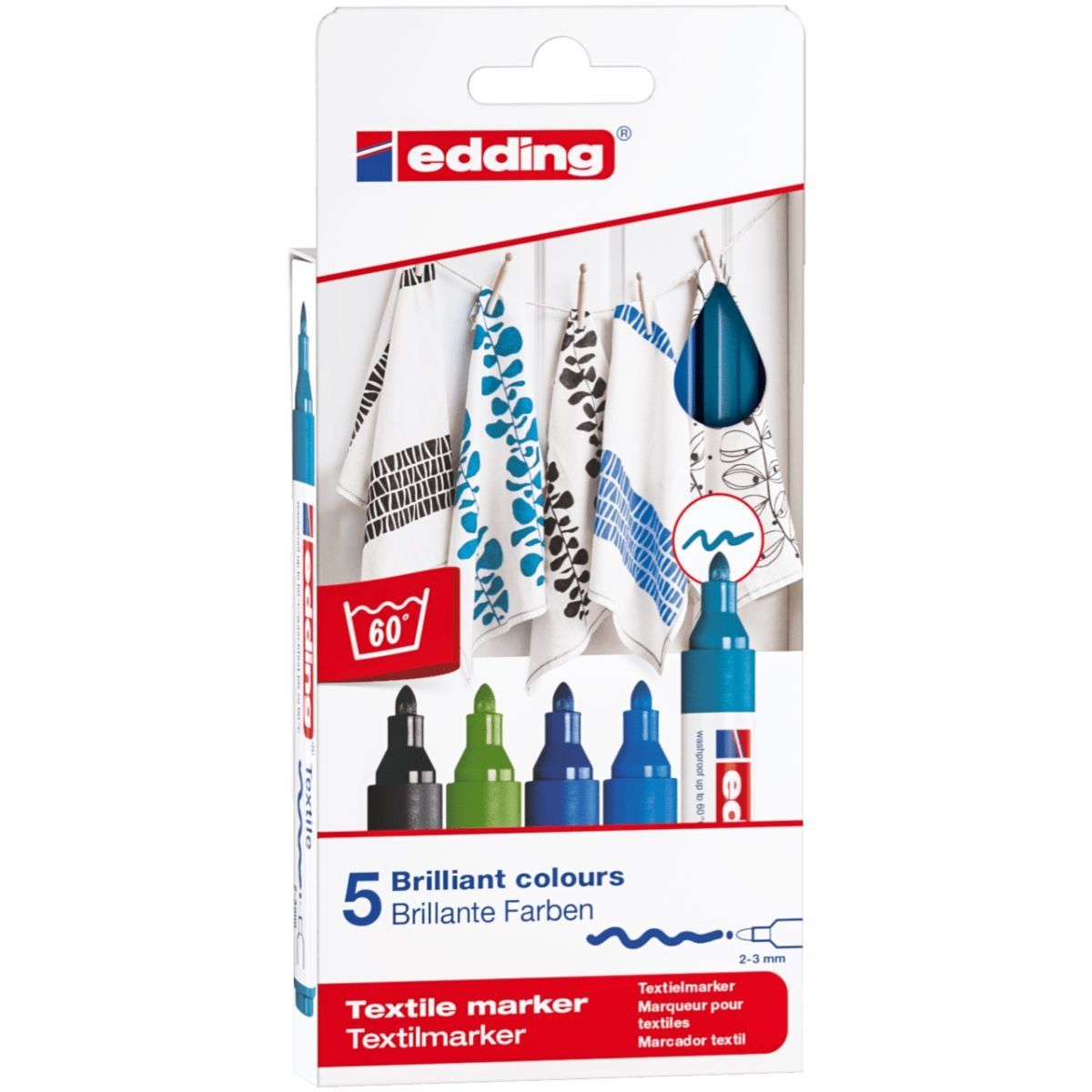 EDDING - Marcadores Textil Edding Set 5 Tonos Frios