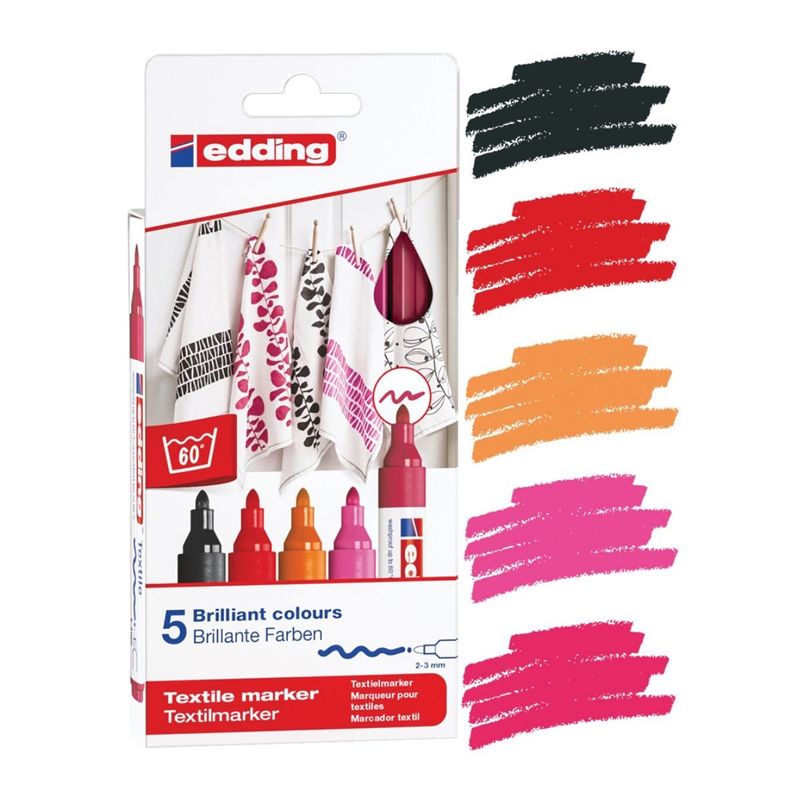 EDDING - Marcadores Textil Edding Set 5 Tonos Calidos