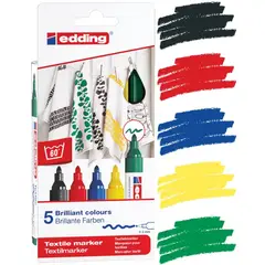 EDDING - Marcadores Textil Set 5 Tonos Basicos