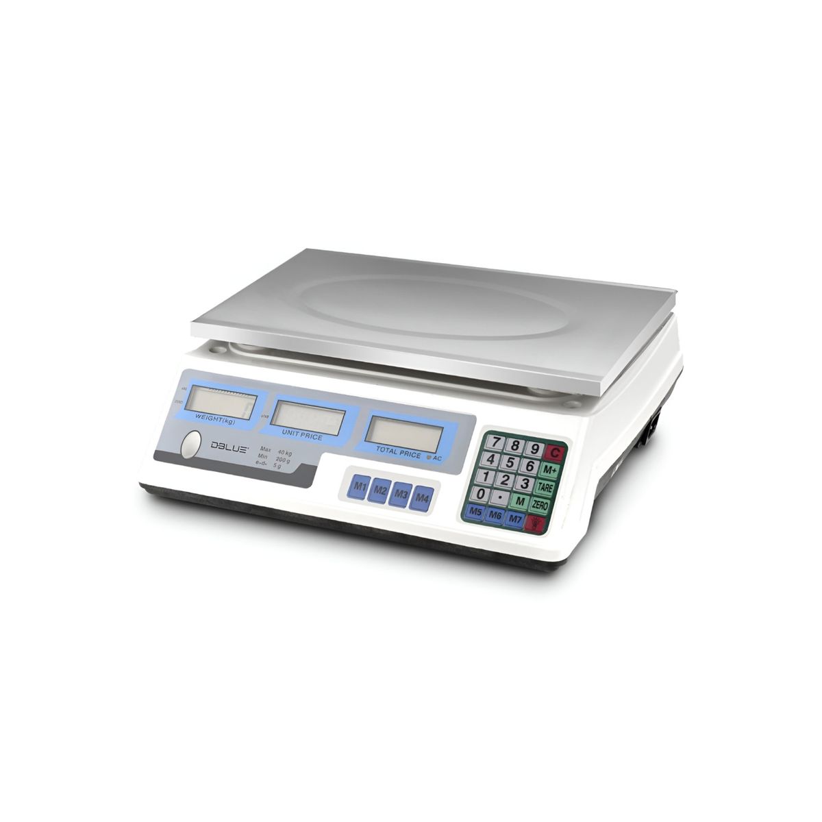 DBLUE - Pesa Balanza Digital de Almacén Recargable 30 KG Inoxidable