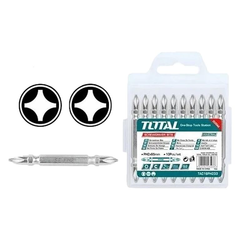 Kit Juego Puntas Phillips Ph2 Doble 10 Pcs