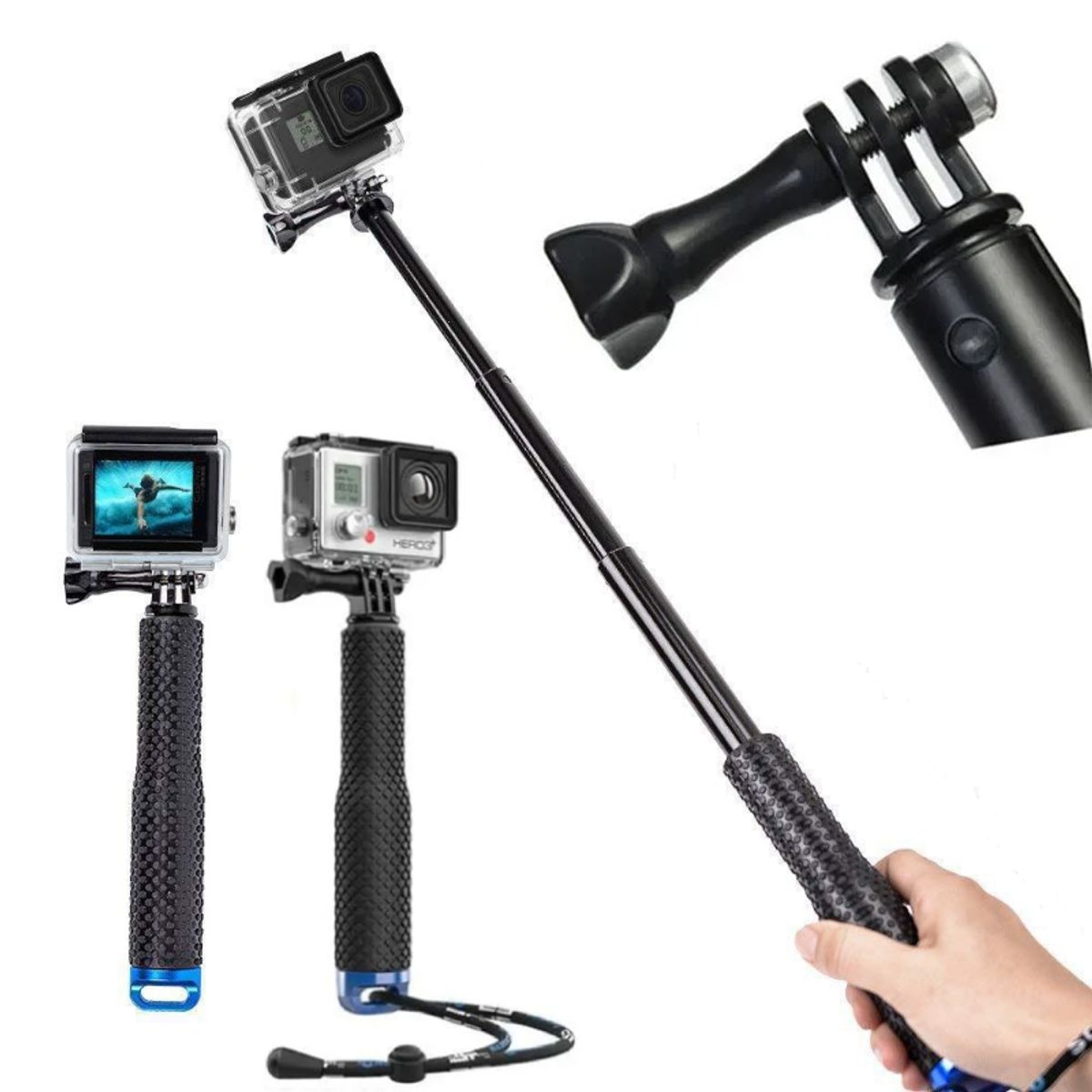 SHOOT - Bastón selfie de 48cm para Cámaras Deportivas Gopro y Otras