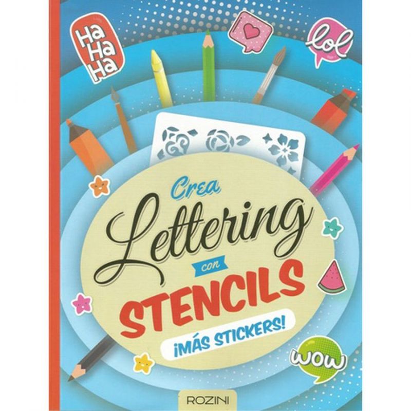 TOP10BOOKS - Libro Crea Lettering Con Stickers Y Stencils -825-