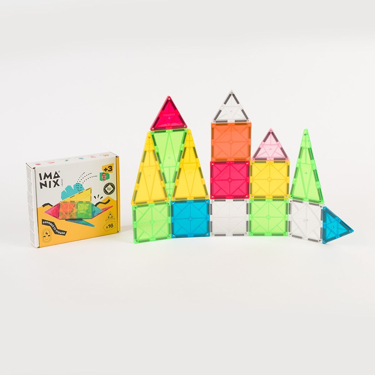 IMANIX - Imanix juego magnético de construccion 16 piezas - Braintoys