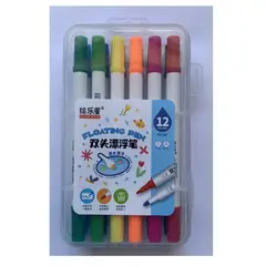 GENERICO - Set Plumon Pizarra 12 Colores Doble Punta