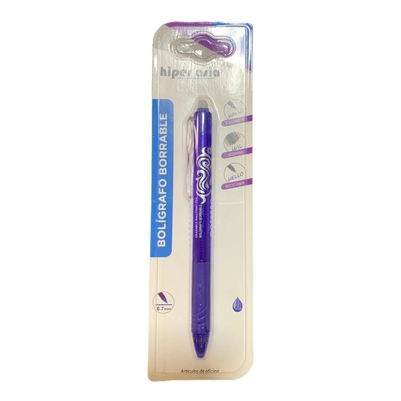 GENERICO - Lapiz Magico Tinta Gel Borrable Pasta 07mm - Azul