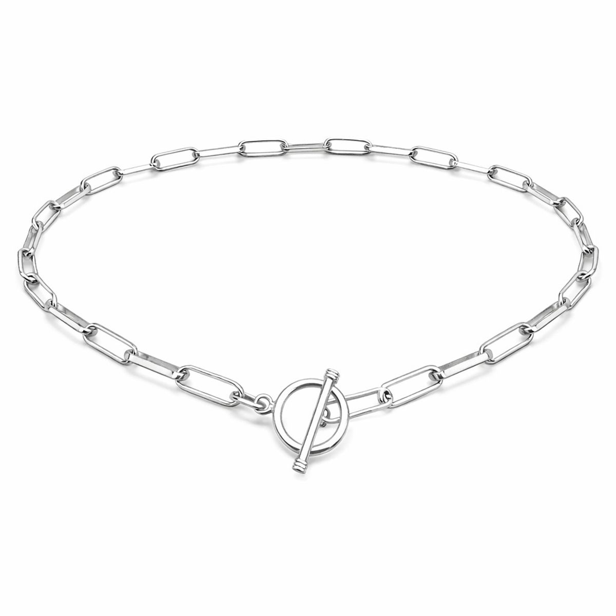 JOYAS MYTOKE - Collar Eslabon Largo Plata Nacional Broche Argolla Palito 45