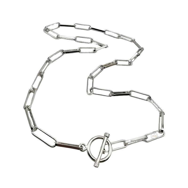 JOYAS MYTOKE - Collar Eslabon Largo Plata Nacional Broche Argolla Palito 45