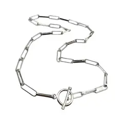 JOYAS MYTOKE - Collar Eslabon Largo Plata Nacional Broche Argolla Palito 45