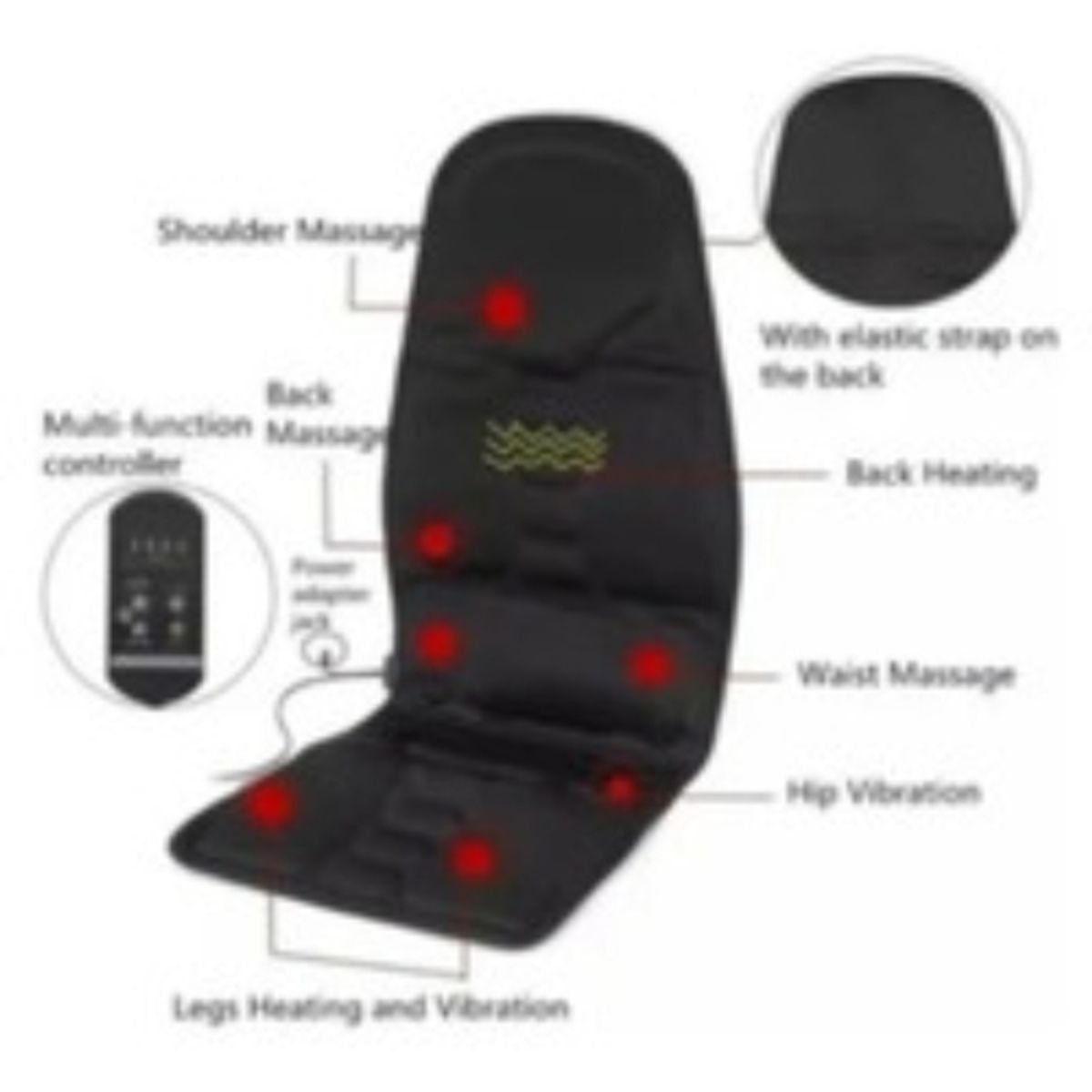 GENERICO - Silla Asiento Cojín Coche Masaje Robótico Espalda