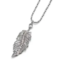 OLIVER WEBER - Colgante Pluma rodio cristal