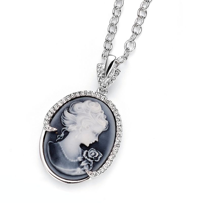 OLIVER WEBER - Cadena Cameo simple rodio cristal