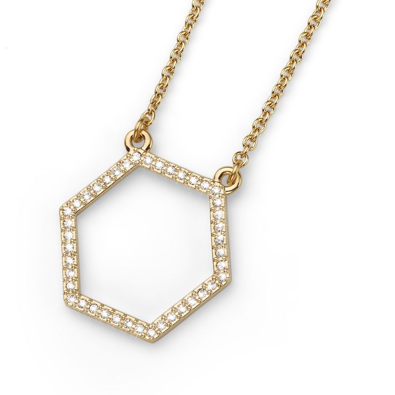 OLIVER WEBER - Colgante Hexagon dorado cristal*