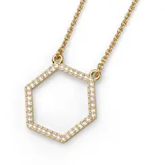 OLIVER WEBER - Colgante Hexagon dorado cristal*