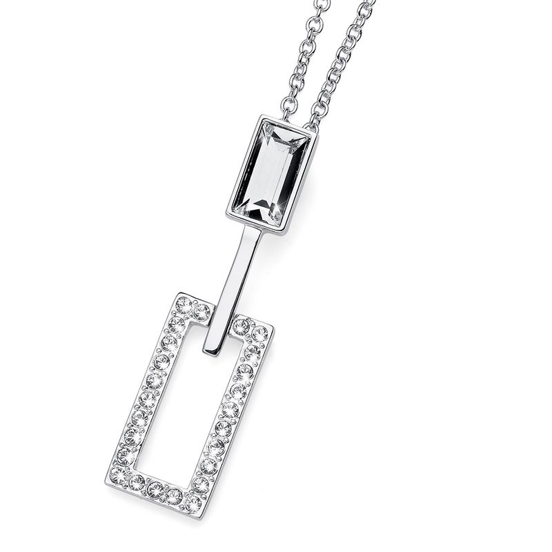 OLIVER WEBER - Colgante Outsquare rodio cristal