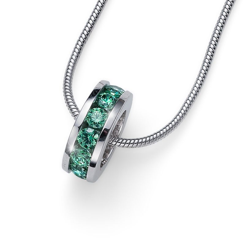 OLIVER WEBER - Colgante Circle 925AG RH CZ green