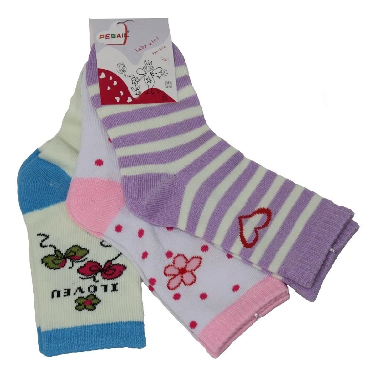 GARSIL - 12 Pares De Calcetines De Algodon Para Niñas