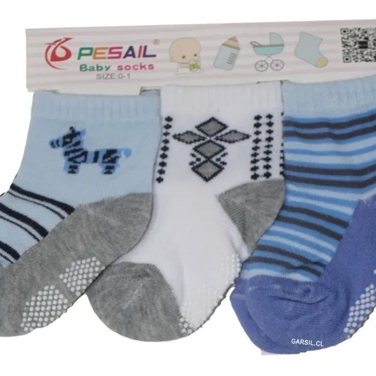 GARSIL - 12 Calcetines Para Bebé Con Antideslizantes - Niño / Niña