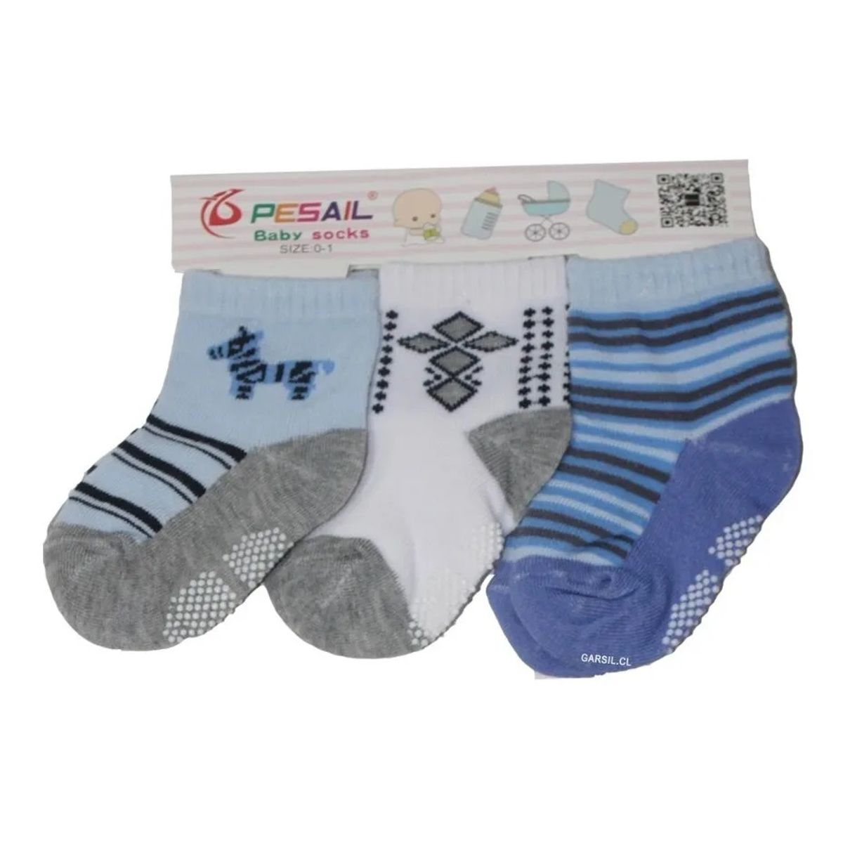 GARSIL - 12 Calcetines Para Bebé Con Antideslizantes - Niño / Niña