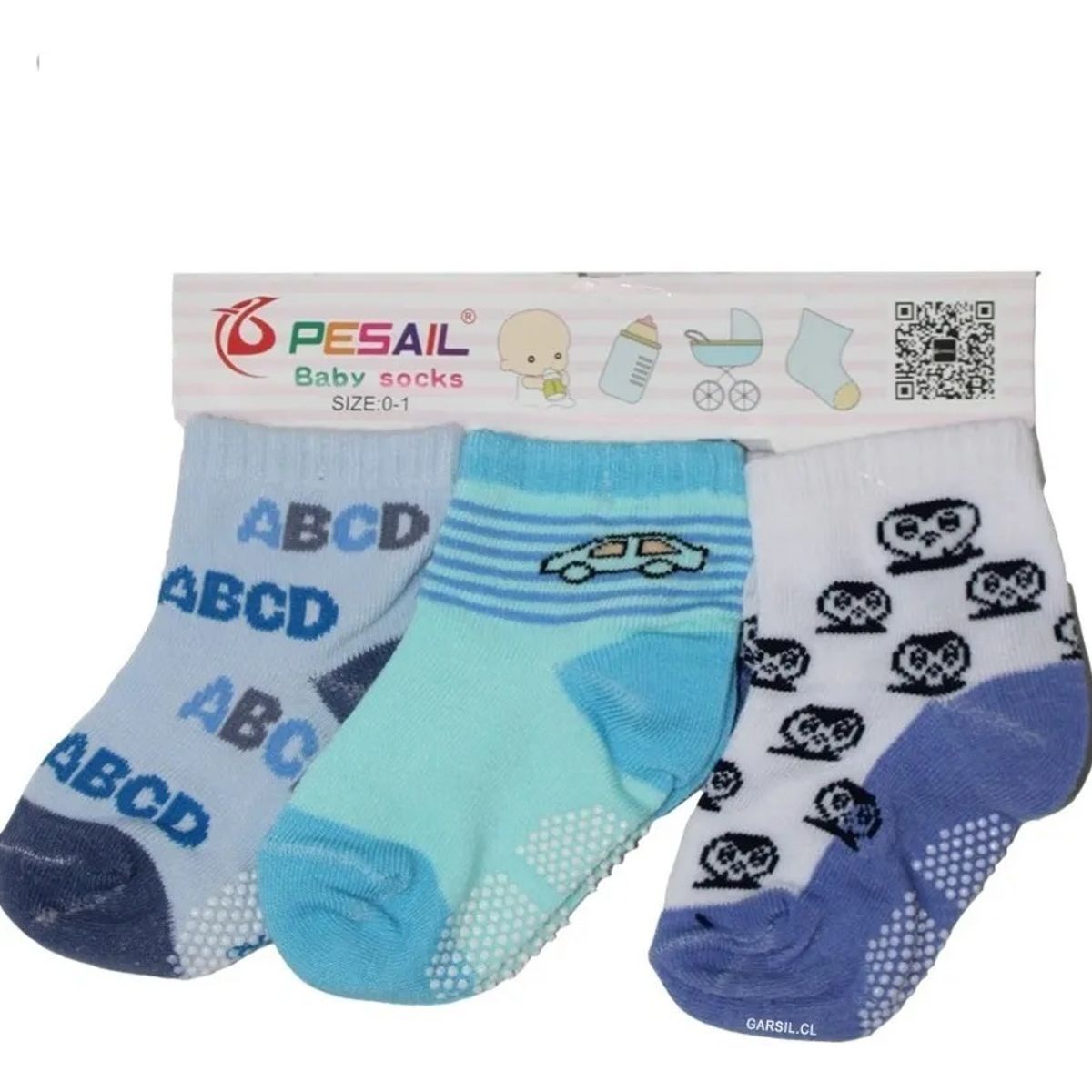 GARSIL - 12 Calcetines Para Bebé Con Antideslizantes - Niño / Niña