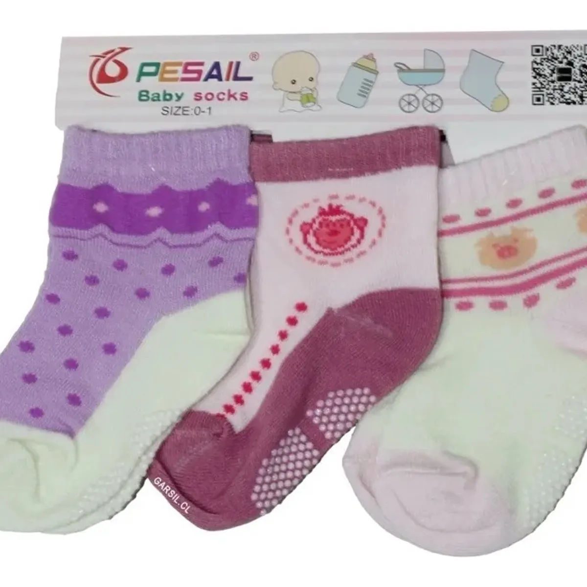 GARSIL - 12 Calcetines Para Bebé Con Antideslizantes - Niño / Niña