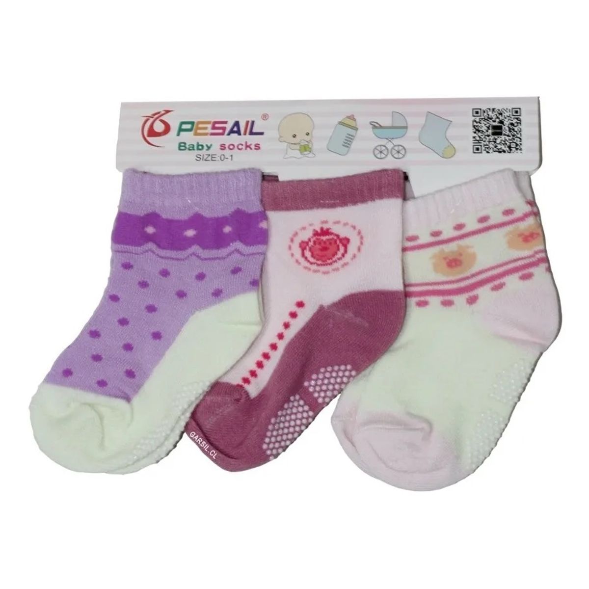 GARSIL - 12 Calcetines Para Bebé Con Antideslizantes - Niño / Niña