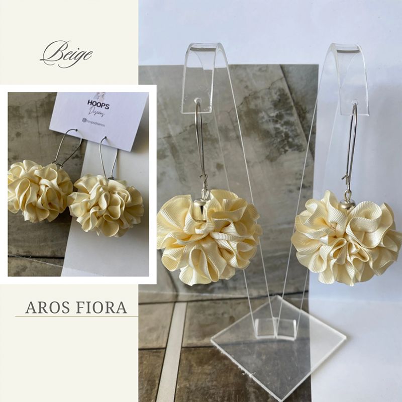 GENERICO - Aros De Tela En Flor Hechos A Mano