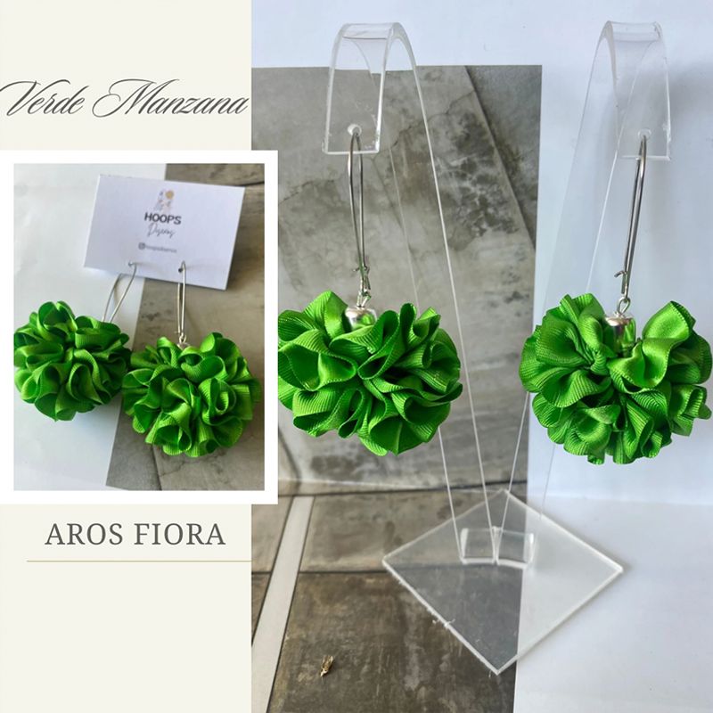 GENERICO - Aros De Tela En Flor Hechos A Mano