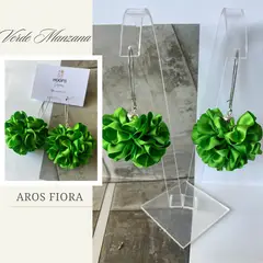 GENERICO - Aros De Tela En Flor Hechos A Mano