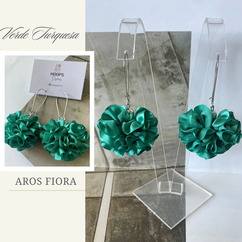 GENERICO - Aros De Tela En Flor Hechos A Mano