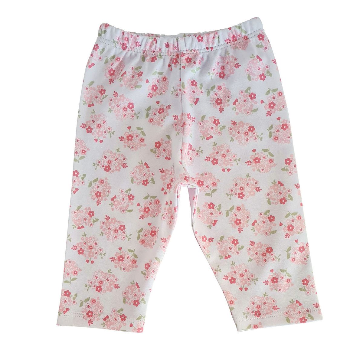GENERICO - PANTALON SIN PIE CON ESTAMPADO DE FLORES ROSADAS