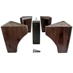 ROSEN - Kit de Patas Europeas 4 Patas Exteriores y 1 Central Roble Oscuro