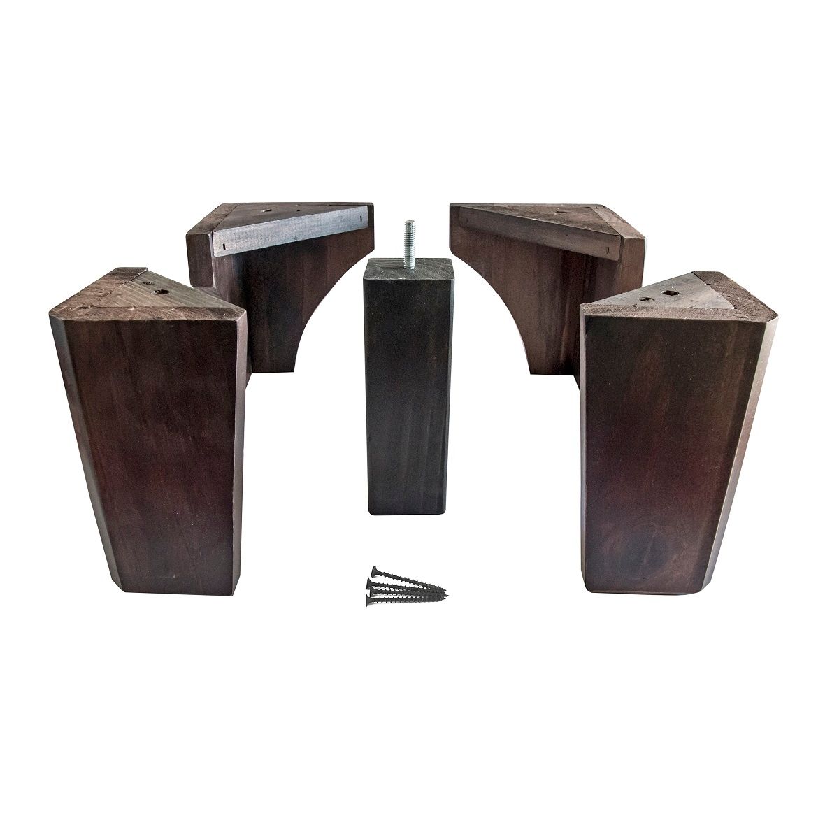 ROSEN - Kit de Patas Europeas 4 Patas Exteriores y 1 Central Roble Oscuro