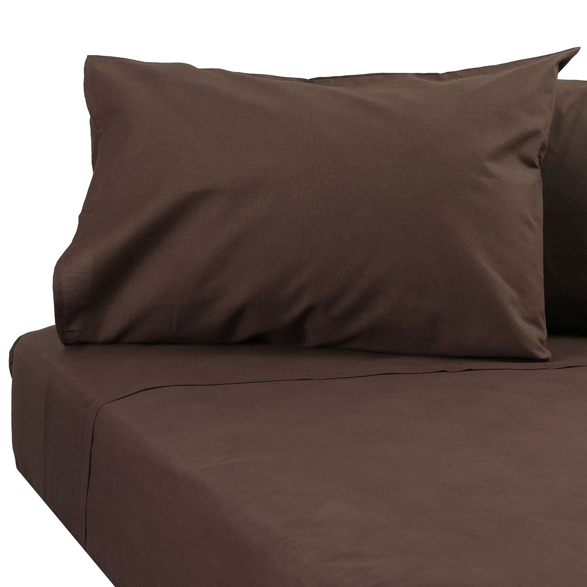 SUEÑO BLANCO - JUEGO DE SABANAS LISO  2 PLAZA  CAFE