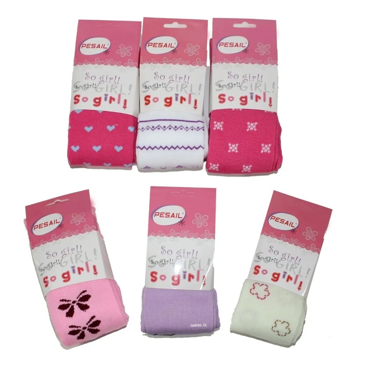 GARSIL - 6 Pantys De Algodon Diseños Para Niñas