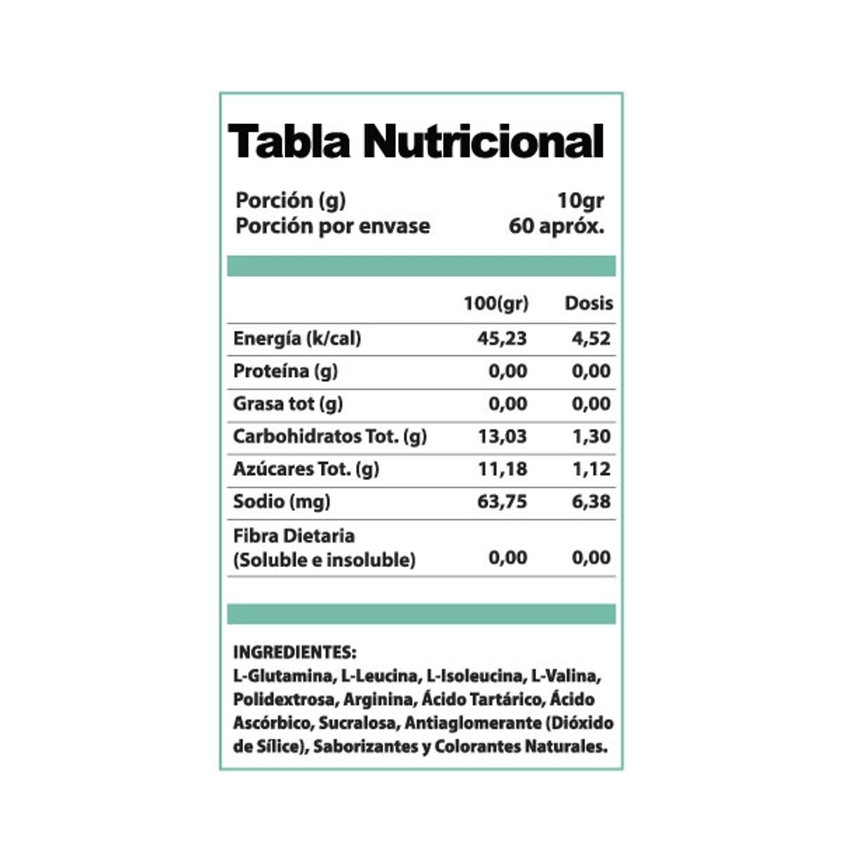 WINKLER NUTRITION - Amino BCAA Sabor Limonada 600 grs. 60 servicios