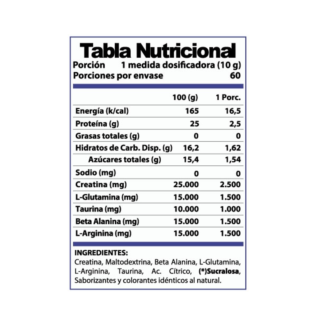 WINKLER NUTRITION - Pre-entreno Creatina Gluta Taurina Berries 600 gr.