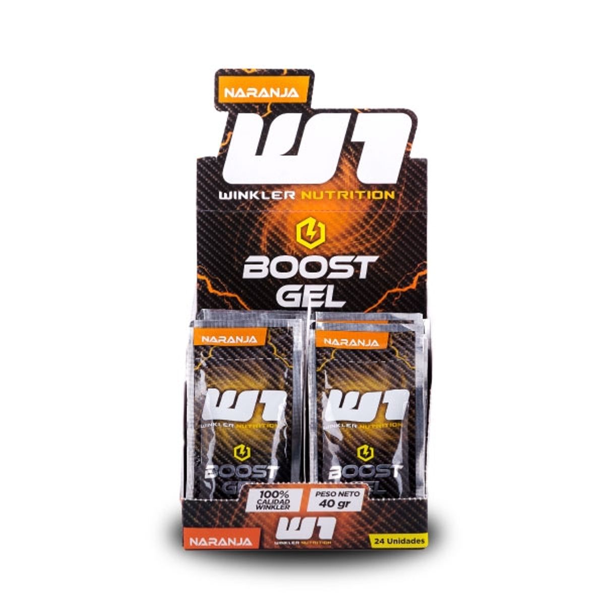 WINKLER NUTRITION - Caja 24 Geles energéticos Boost + BCAAs sabor Naranja…