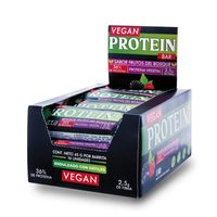 Caja 16 barritas veganas proteína vegetal frutos del bosque 45 grs.