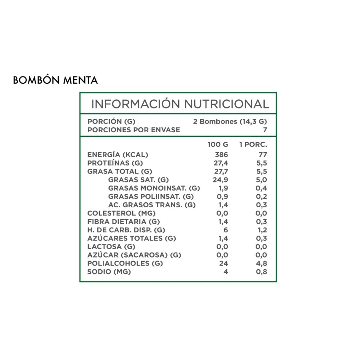 REVITTA WELLNESS - Chocolate bombón vegano sabor menta 100 grs.