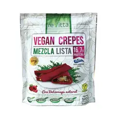 REVITTA WELLNESS - PanquequesCrepes vegano proteico Mezcla Lista betarraga 500g