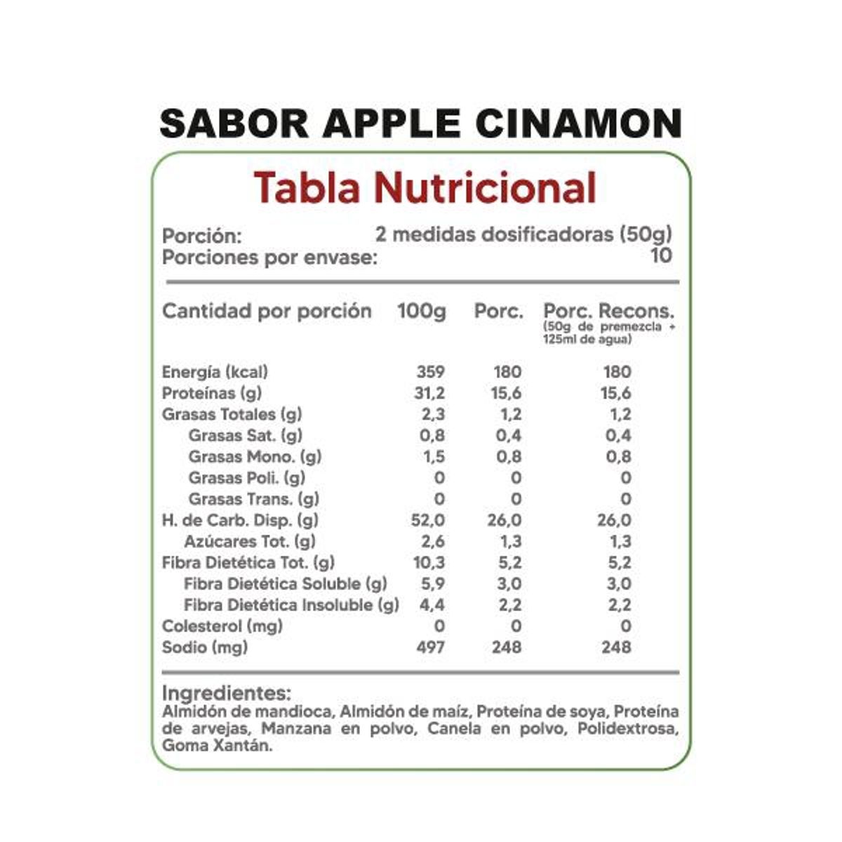 REVITTA WELLNESS - Panqueques/Crepes vegano proteico sabor manzana canela 500 g.