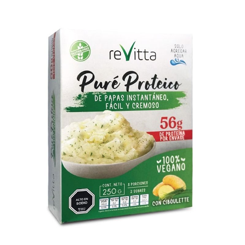 REVITTA WELLNESS - Puré vegano instantáneo sabor ciboullete 250 grs.