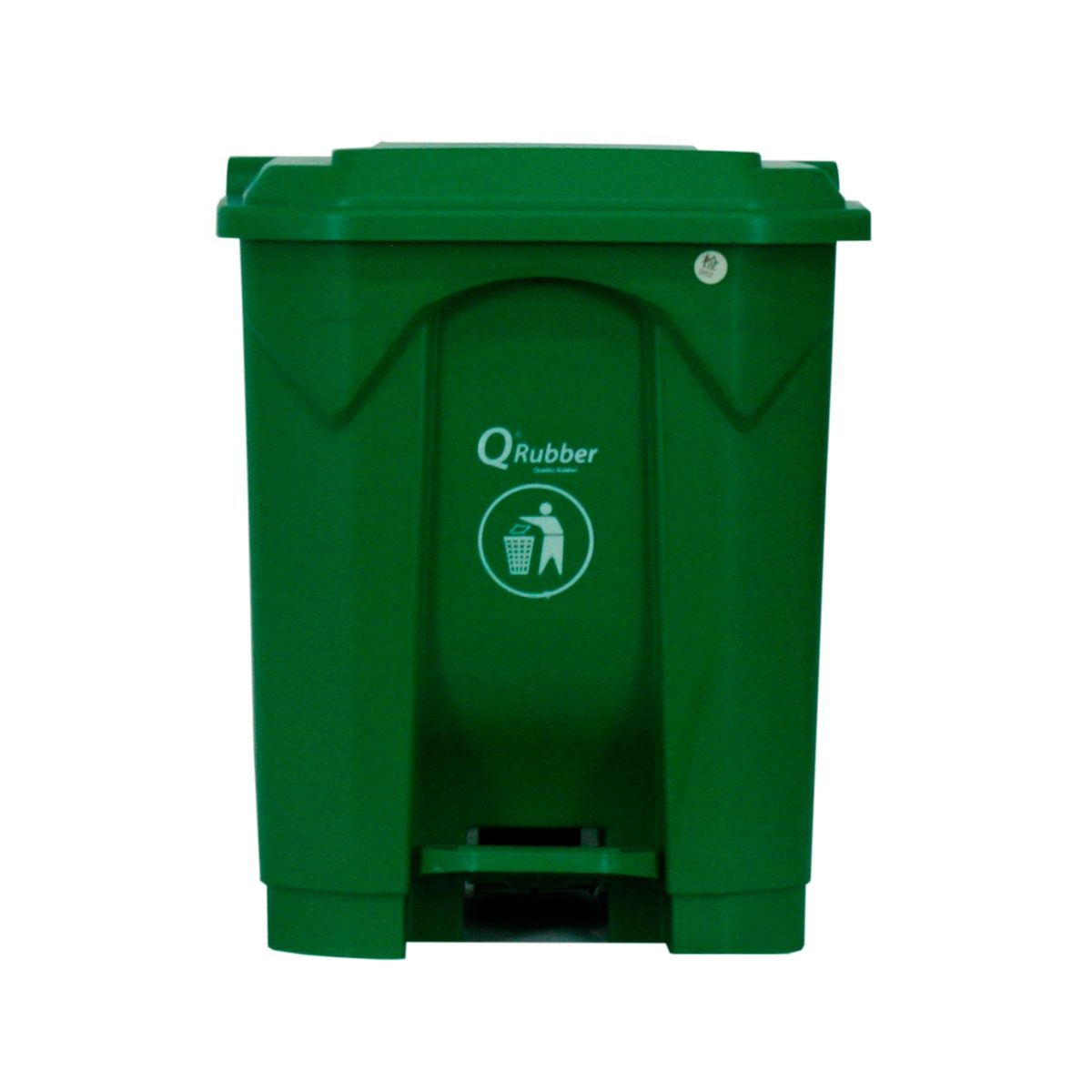 QRUBBER - Basurero Contenedor Basura 30lts. con pedal verde QRubber