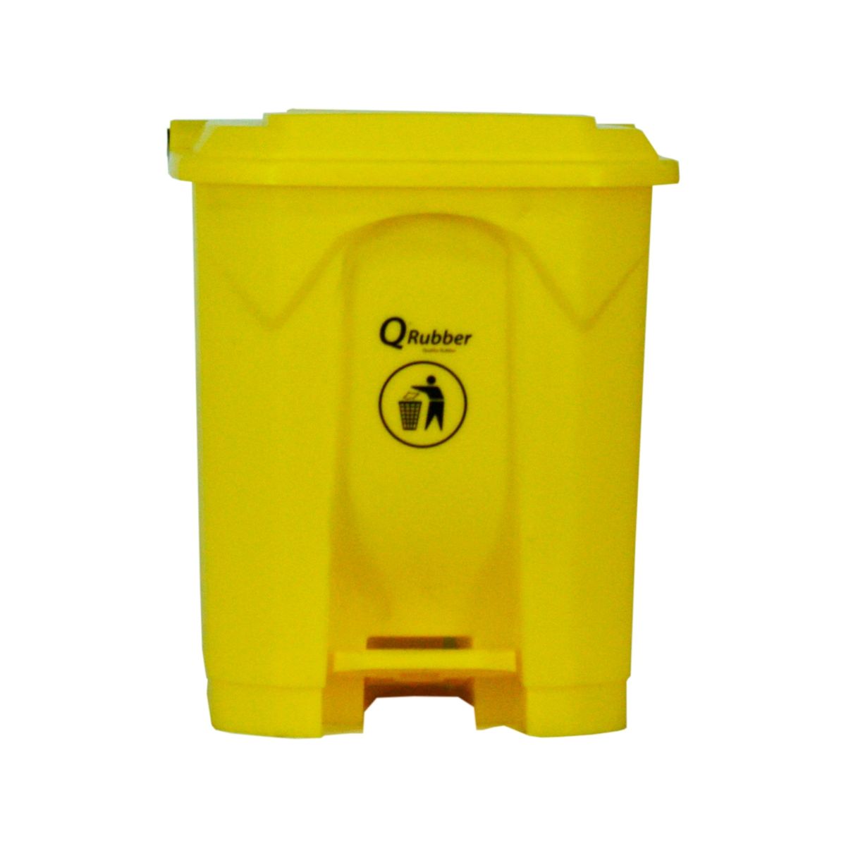 QRUBBER - Basurero Contenedor Basura Qrubber 30lts. amarillo con pedal