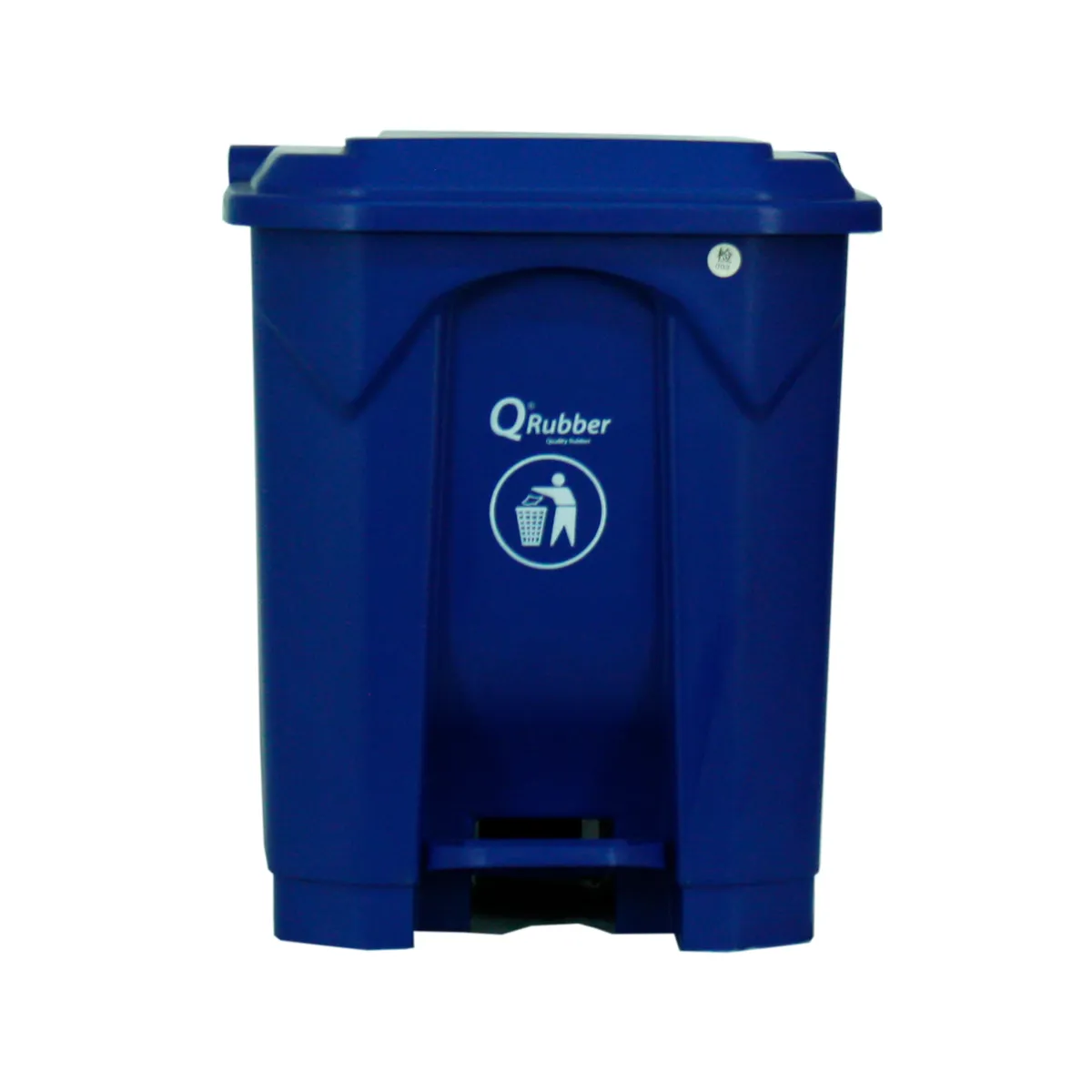 QRUBBER - Basurero Contenedor Basura 30lts. azul con pedal QRubber