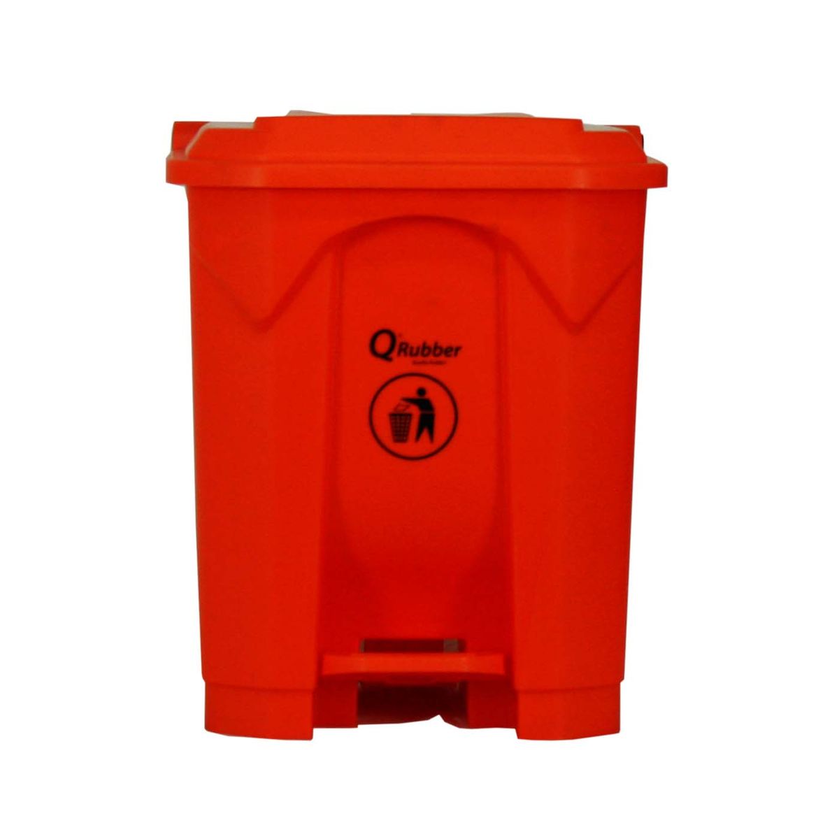 QRUBBER - Contenedor de Basura Qrubber 30lts. rojo con pedal Qrubber