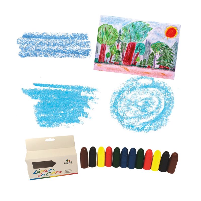 SEIGARD - Lápices de cera jumbo 12 colores SEG812 Color Variado