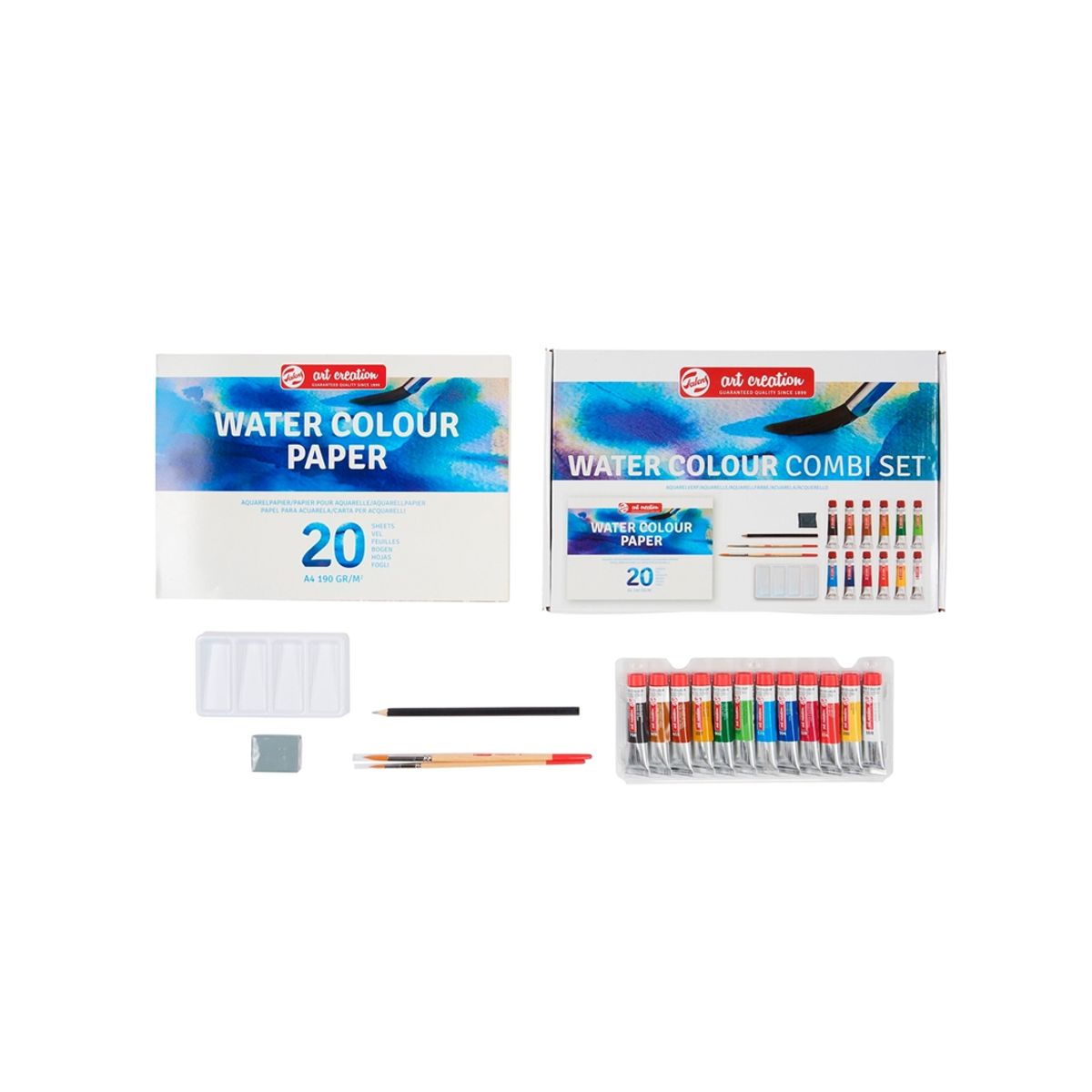 ART CREATION - Set De Acuarelas En Tubo Art Creation de 12 ml + 2 Pinceles