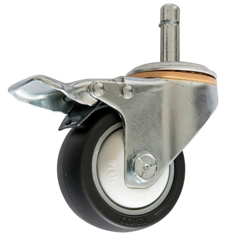 Rueda para camas Caster deluxe Ultra Silenciosa vastago 1.2 cm